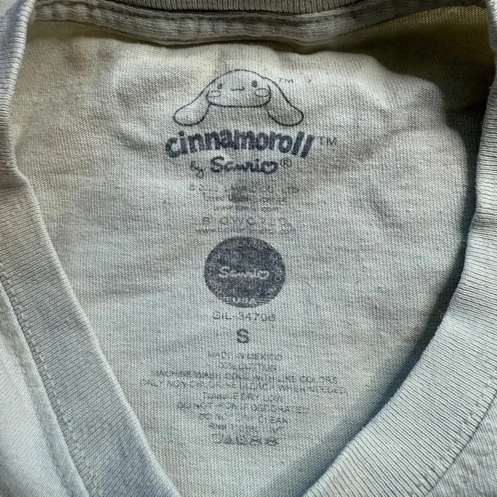 Sanrio Cinnamoroll Unicorn Ride Graphic Tee‎ Cream Cotton Shirt Womens Sz Small